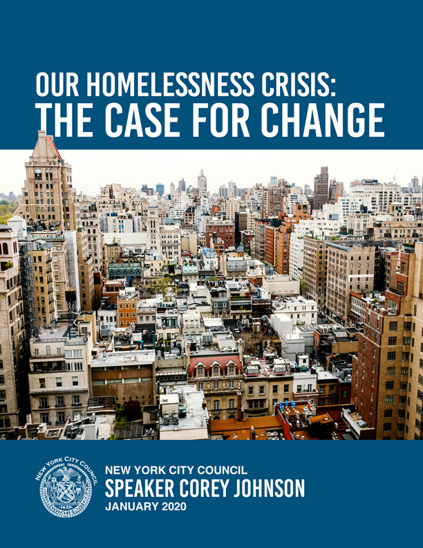 Report Cover of Jan. 2020 City Council  paper on homelessness crisis in New York City
