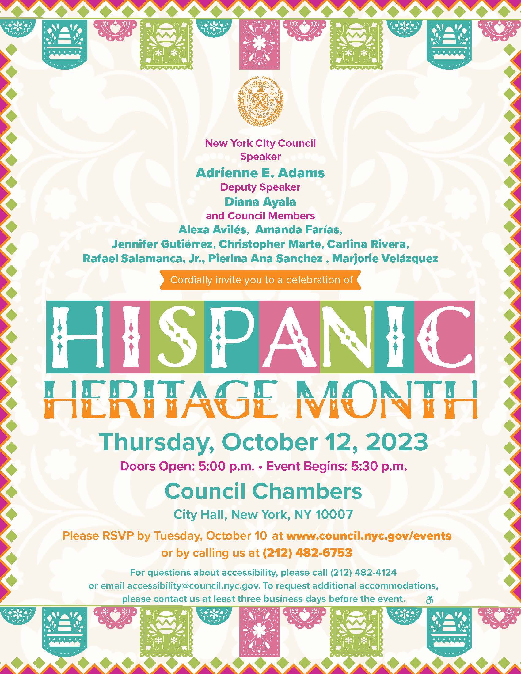 Hispanic Heritage Month Celebration 2023 Flyer