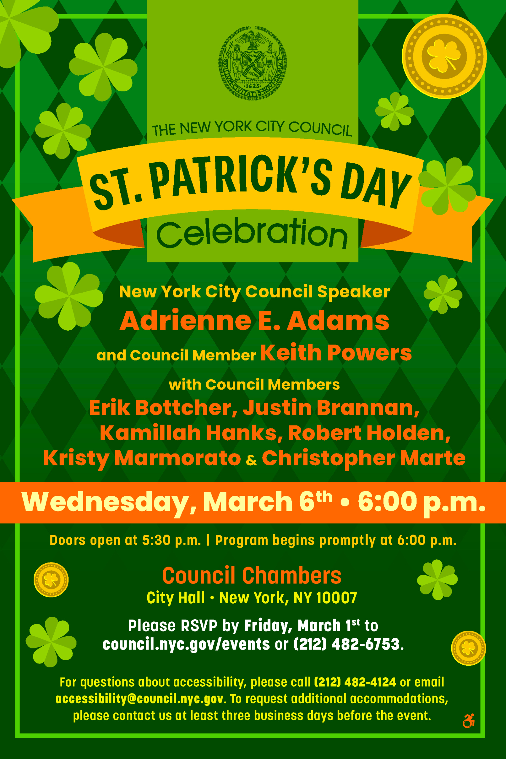 St. Patrick's Day Celebration 2024 Flyer