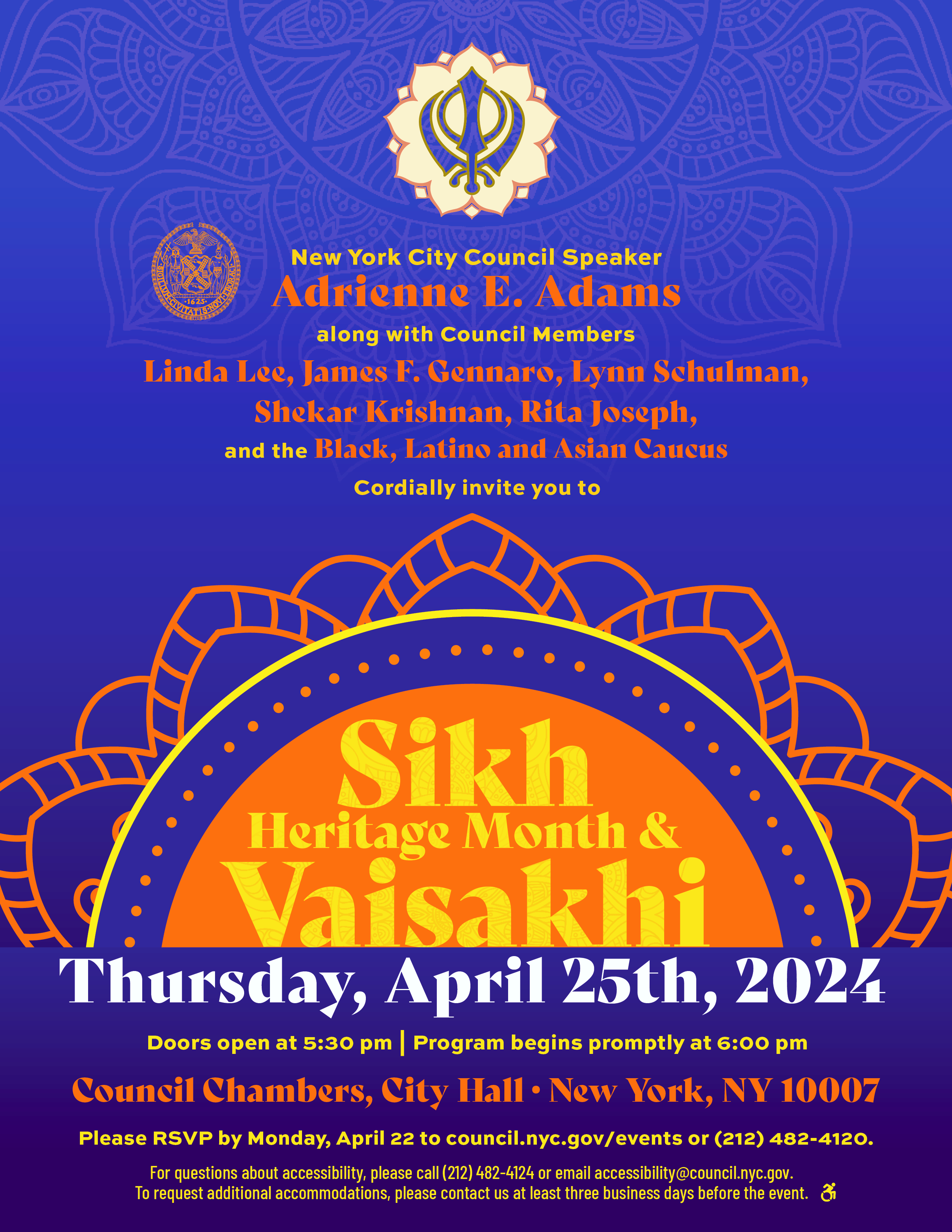 Sikh Heritage Month & Vaisakhi Celebration 2024 Flyer