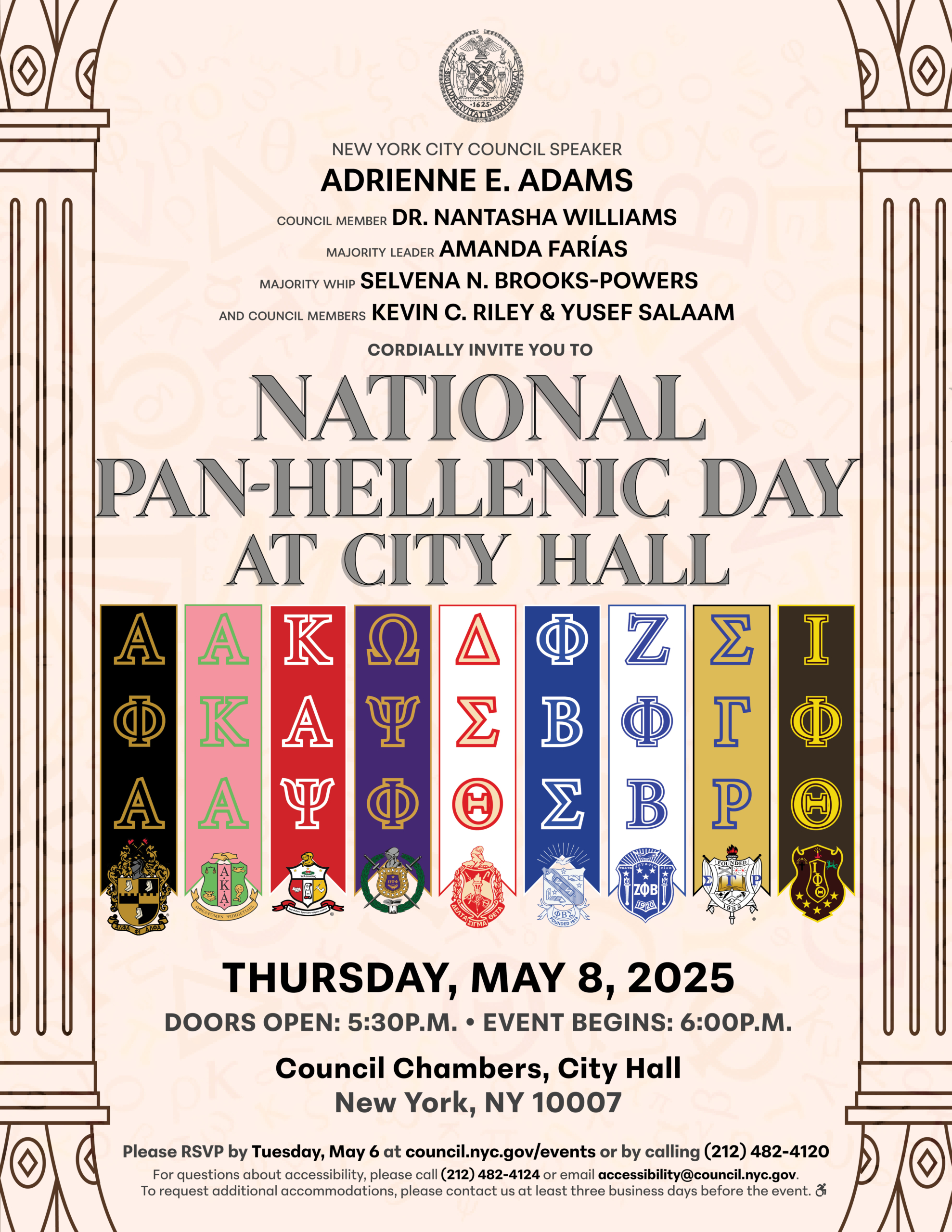 National Pan-Hellenic Day at City Hall 2025 Flyer
