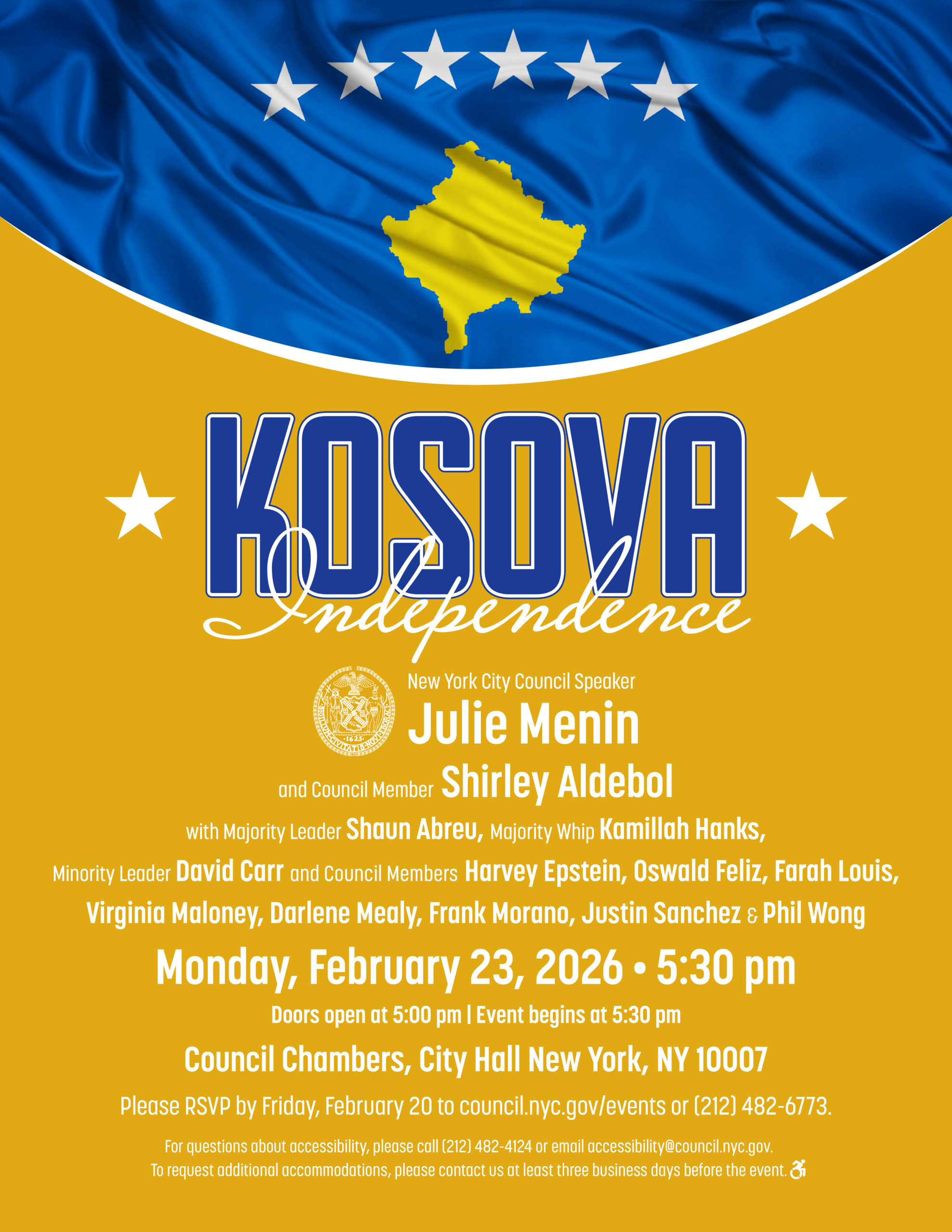 CANCELED: Kosova Independence Celebration 2026 Flyer