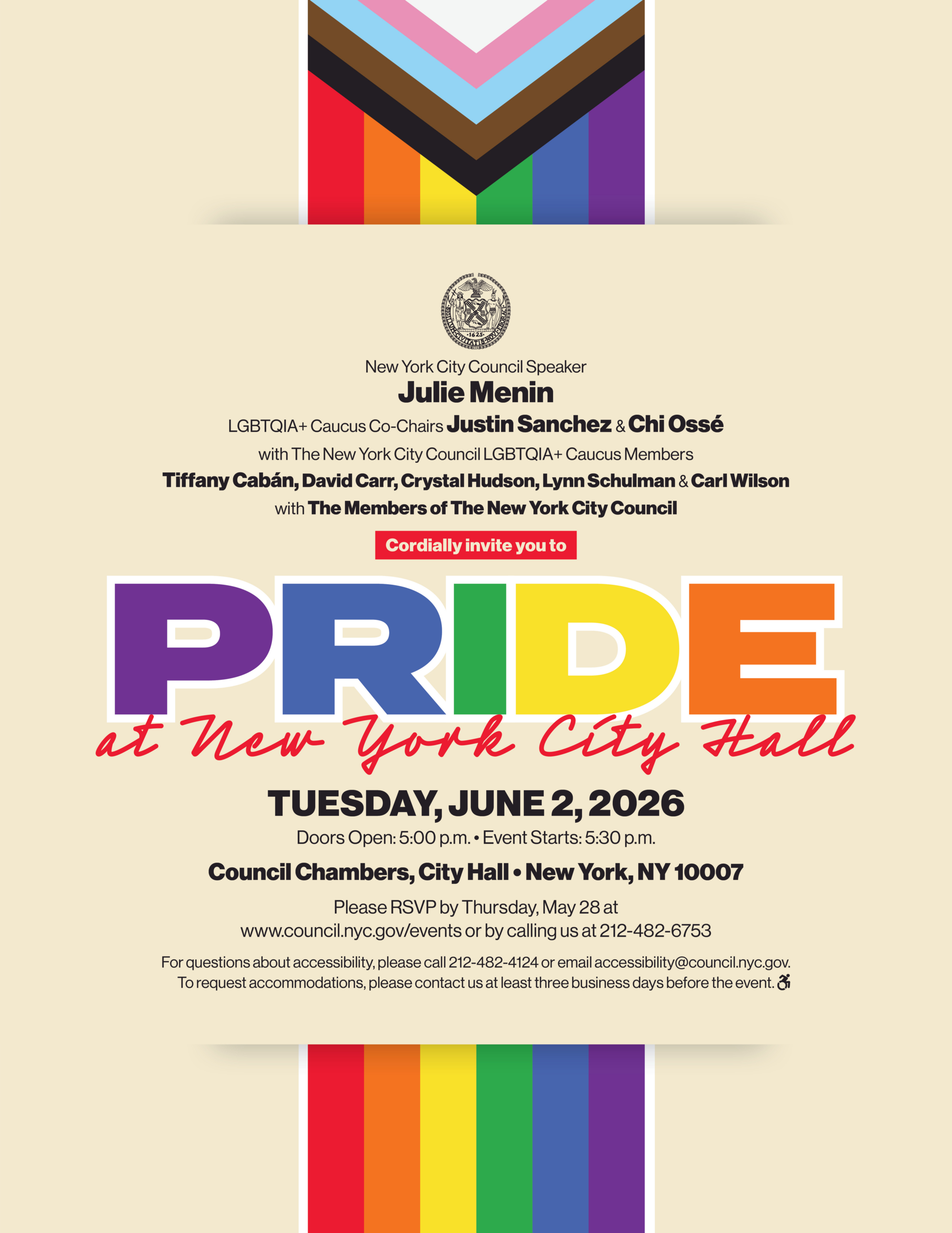 Pride At New York City Hall 2026 Flyer