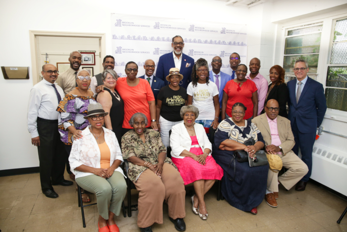 Council Member Cornegy with seniors and community members