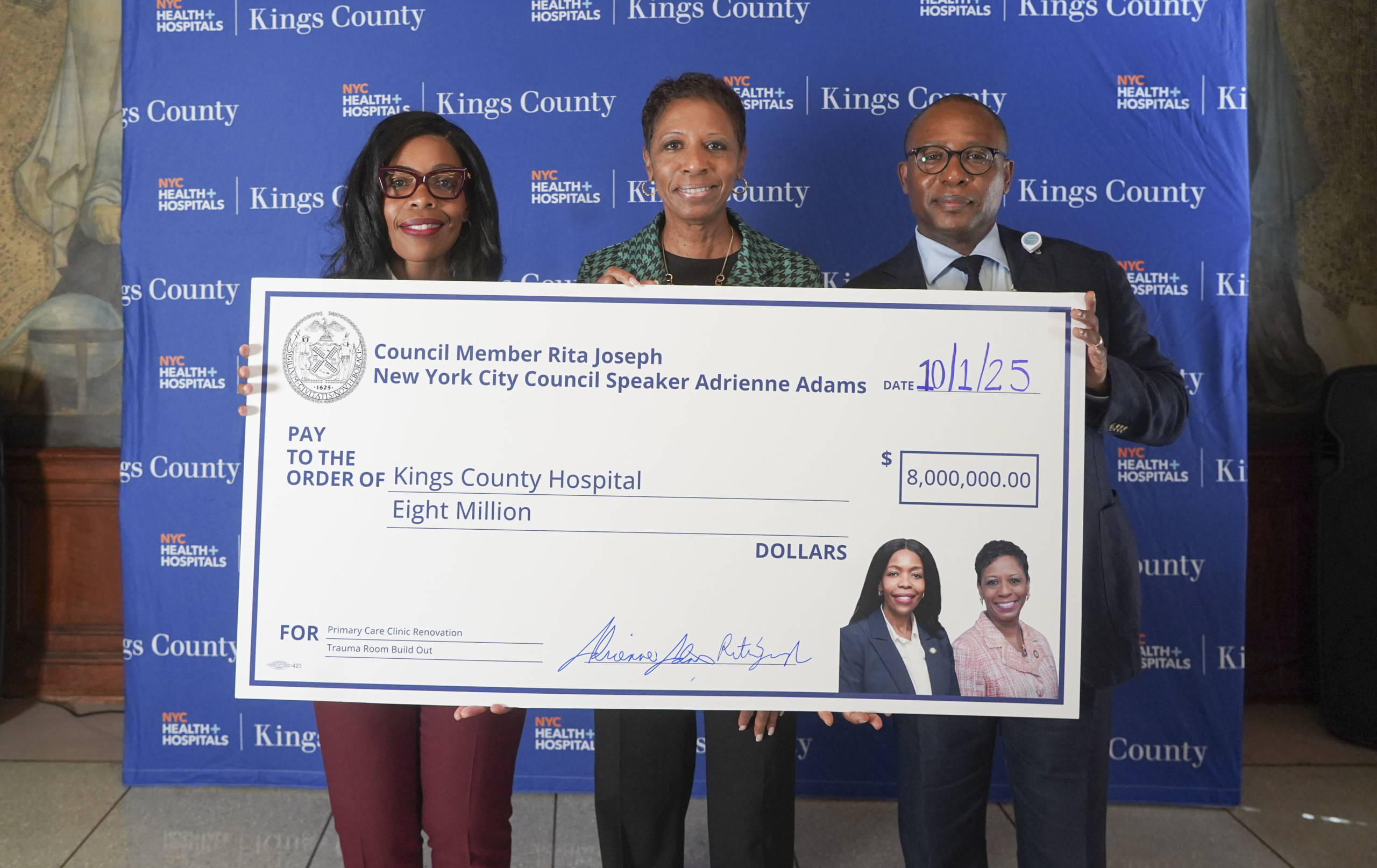 Speaker Adams, Council Member Rita Joseph Announce $8M to Renovate Kings County Hospital’s Trauma Center and Primary Care Clinic